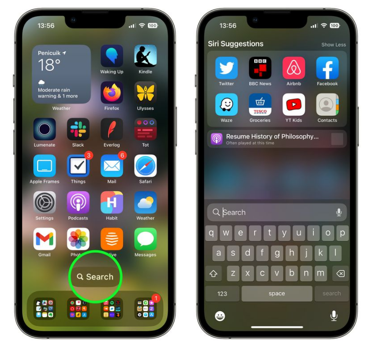义县苹果手机维修分享升级到 iOS 16 后，如何删除主屏幕上的搜索按钮 
