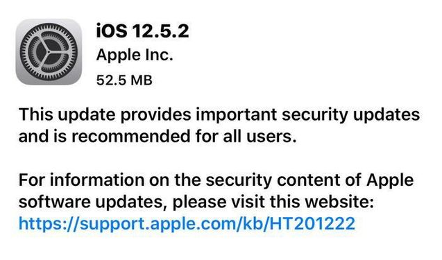 义县苹果手机维修分享iOS12.5.2发布，建议所有老苹果用户安装 